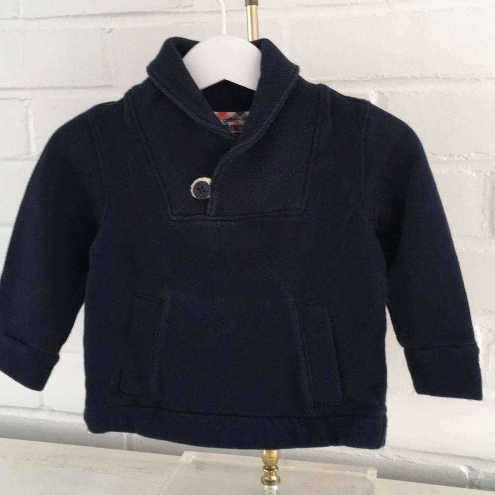 Gap Classic Baby Boys Navy Blue Pullover Nautical Sweatshirt Size 6-12 Months
